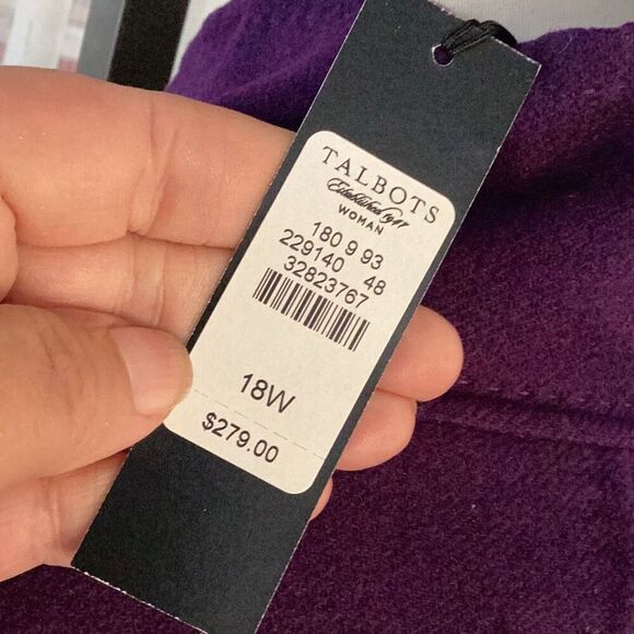 NWT Talbots 100% Wool Purple Swing Jacket Coat Women’s 18W Retail $279 - Picture 6 of 8